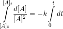 $ \integral^{[A]_t}_{[A]_0}\frac{d[A]}{[A]^2}=-k\integral^{t}_{0}dt $
