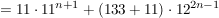 $ =11\cdot{}11^{n+1}+(133+11)\cdot{}12^{2n-1} $